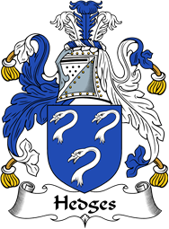 English Coat of Arms for the family Hedges