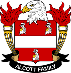Coat of arms used by the Alcott family in the United States of America