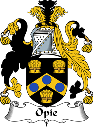 English Coat of Arms for the family Opie