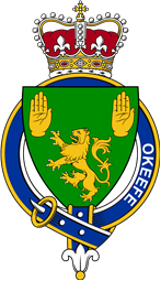 British Garter Coat of Arms for Okeefe (Ireland)