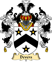 English Family Coat of Arms (v.25) Devers or Deveris