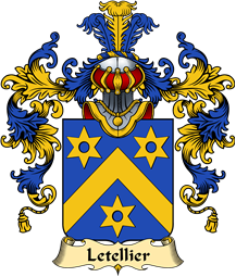 French Family Coat of Arms (v.25) Letellier (Tellier le)