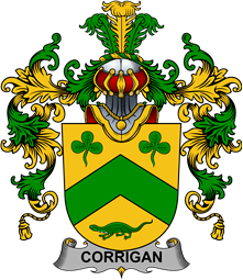 Irish Family Coat of Arms (v.25b) Corrigan or O