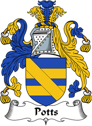 English Coat of Arms for the family Pott (s)