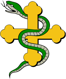 Cross, Bottonee Serpent Entwined