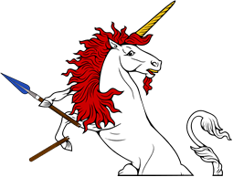 Demi Unicorn Regardant Hold Broken Spear