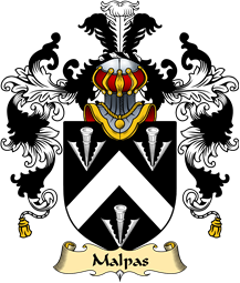 Welsh Family Coat of Arms (v.25) Malpas (Sir David, Descended from Owain)
