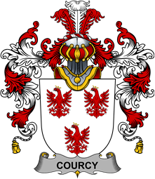 Irish Family Coat of Arms (v.25b) Courcy (de) Lord Kingsale