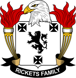 Coat of arms used by the Rickets family in the United States of America