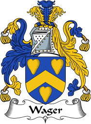 English Coat of Arms for the family Wager