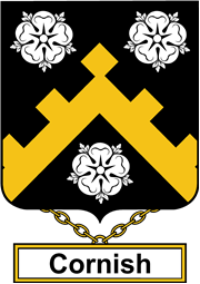 English Coat of Arms Shield Badge for Cornish