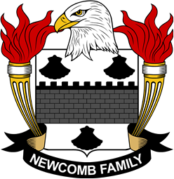 Coat of arms used by the Newcomb family in the United States of America