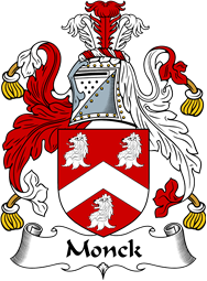 English Coat of Arms for the family Monck or Monk