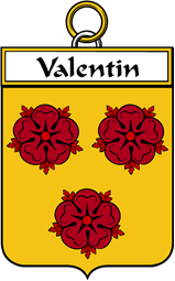 French Coat of Arms Badge for Valentin
