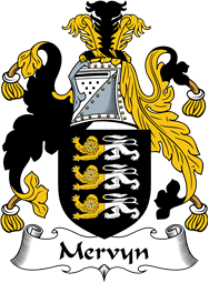 English Coat of Arms for the family Mervyn