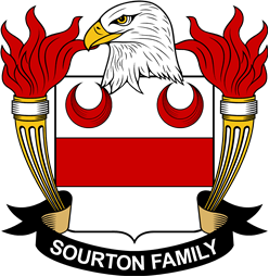 Coat of arms used by the Sourton family in the United States of America