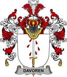 Irish Family Coat of Arms (v.25b) Davoren or O