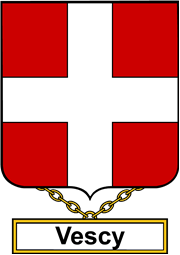 English Coat of Arms Shield Badge for Vescy