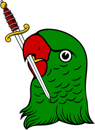 Parrot Head Erased Holding Sword