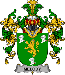 Irish Family Coat of Arms (v.25b) Melody or O
