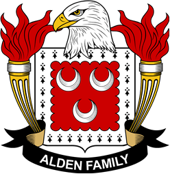 Coat of arms used by the Alden family in the United States of America