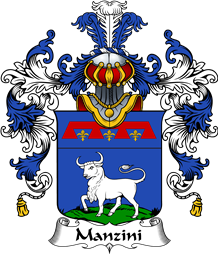 Italian Family Coat of Arms (v.25b) Manzini