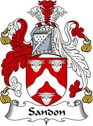 English Coat of Arms for the family Sandon