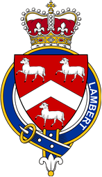 British Garter Coat of Arms for Lambert (England)
