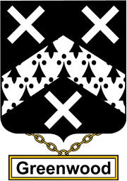 English Coat of Arms Shield Badge for Greenwood
