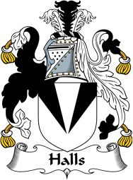 English Coat of Arms for the family Halls