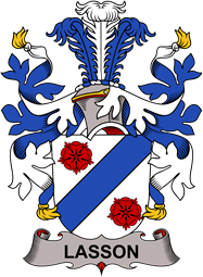 Coat of arms used by the Danish family Lasson or Lassen