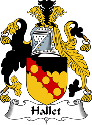 English Coat of Arms for the family Hallet