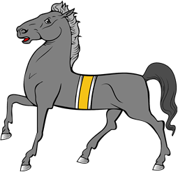 Horse Passant Belted or Sanglé