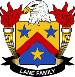 Coat of arms used by the Lane family in the United States of America