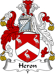 English Coat of Arms for the family Heron