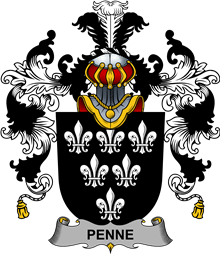 Irish Family Coat of Arms (v.25b) Penne or Penn