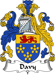 English Coat of Arms for the family Davy