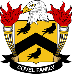 Coat of arms used by the Covel family in the United States of America