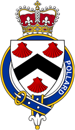 British Garter Coat of Arms for Pollard (England)