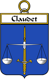 French Coat of Arms Badge for Claudet