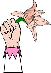 Hand Cuffed Holding Orchid