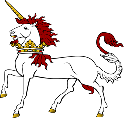 Unicorn Passant Ducally Gorged