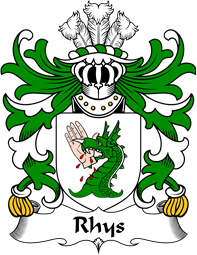 Welsh Coat of Arms for Rhys (GOCH OF YSTRAD YW)