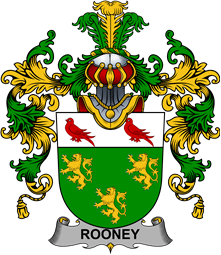 Irish Family Coat of Arms (v.25b) Rooney or  O