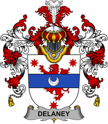 Irish Family Coat of Arms (v.25b) Delaney or O
