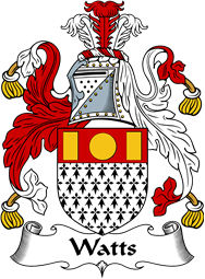 English Coat of Arms for the family Watts