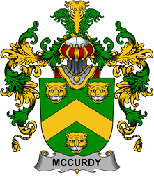 Irish Family Coat of Arms (v.25b) McCurdy or Curdy