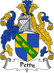 English Coat of Arms for the family Petty or Pettie