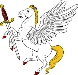 Pegasus Rampant Sword Betw Forelegs