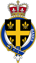 British Garter Coat of Arms for Banks (England)